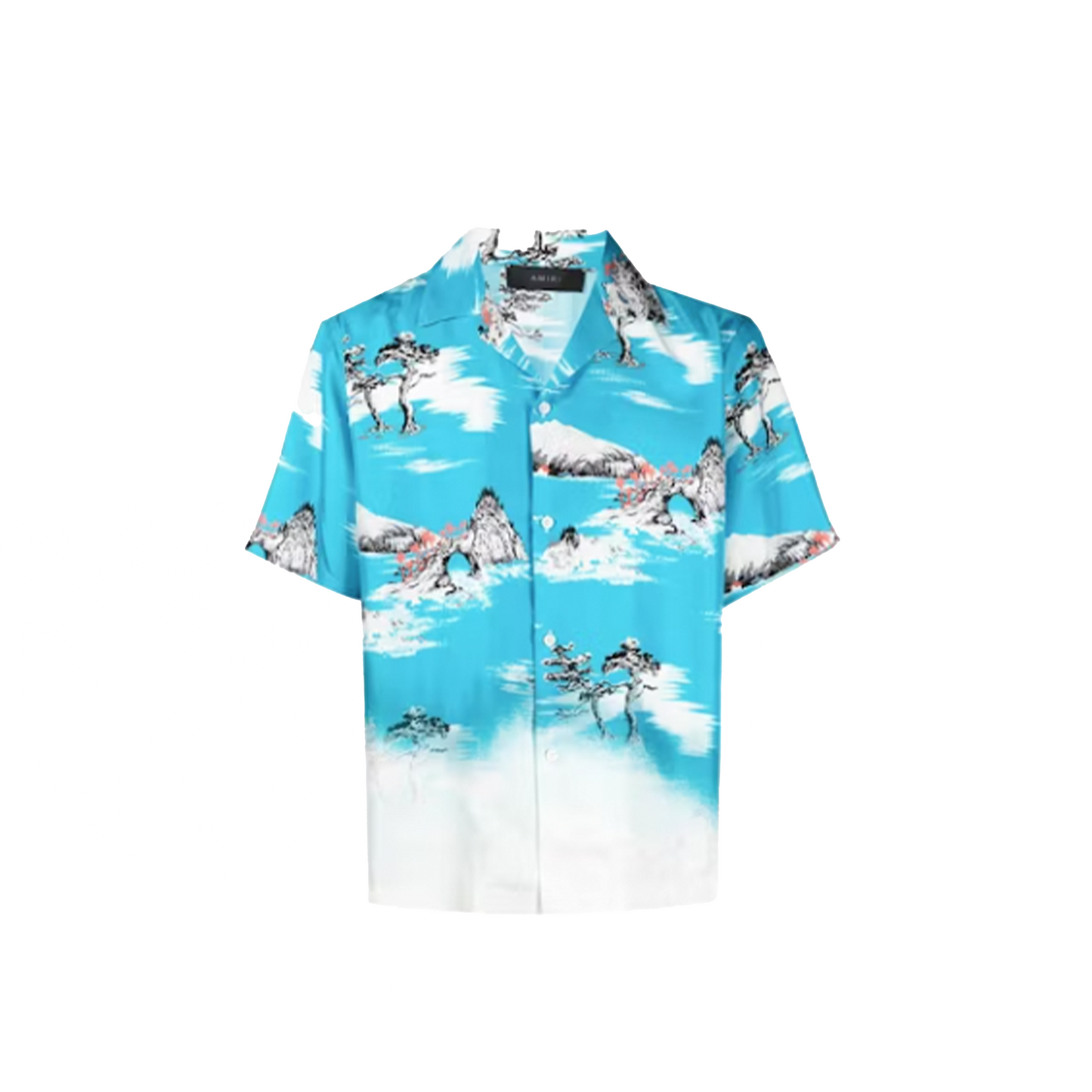 Amiri Blue Silk Faded Shirt Blue/White