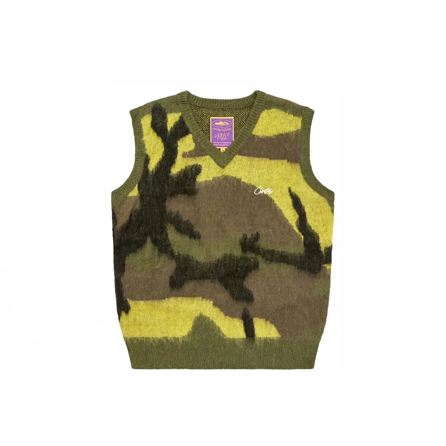 Corteiz Mohair Knit Vest Gutta Camo