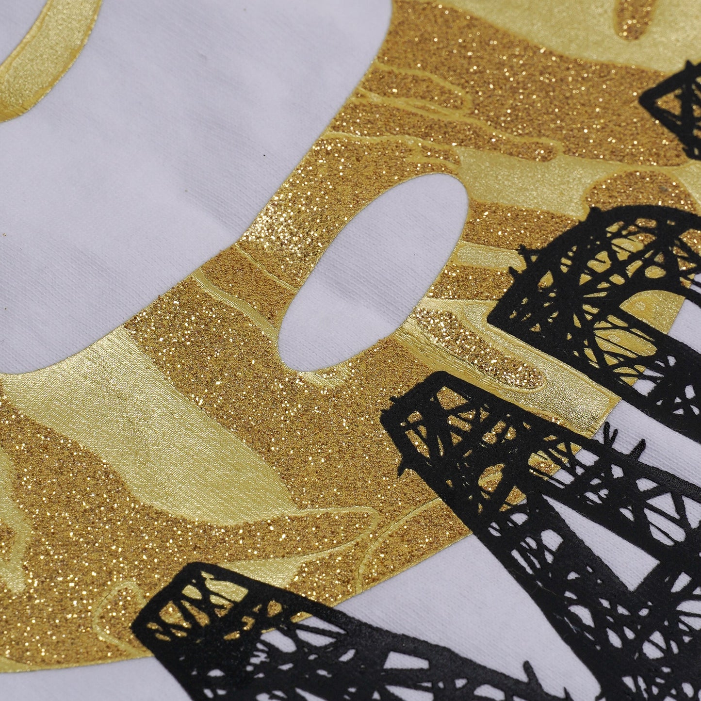 AAPE by A Bathing Ape Universe Gold Moonface Logo Print T-shirt White