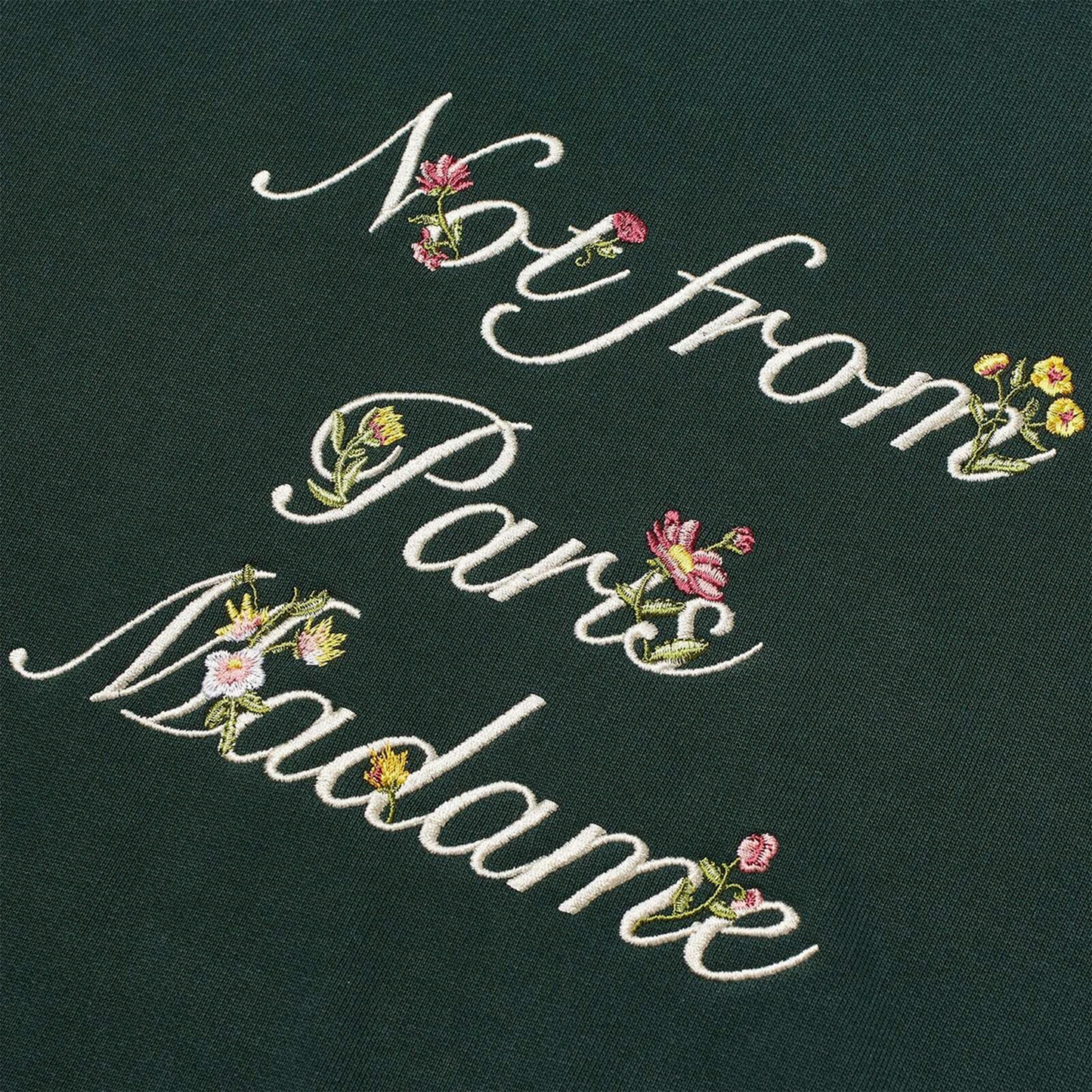 Drôle De Monsieur Presented by END. Embroidered Cotton Fleece Crew Sweat Green