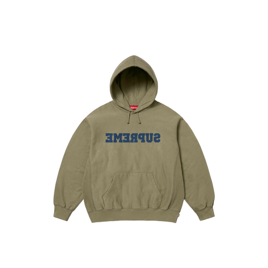 Supreme Reverse Hooded Sweatshirt Olive