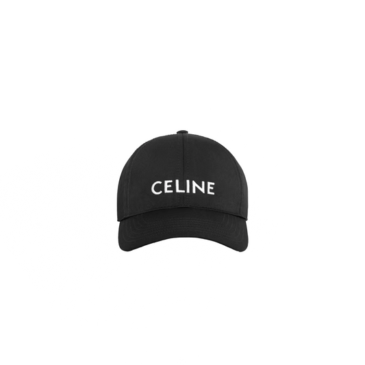 Celine Cotton Baseball Cap Black