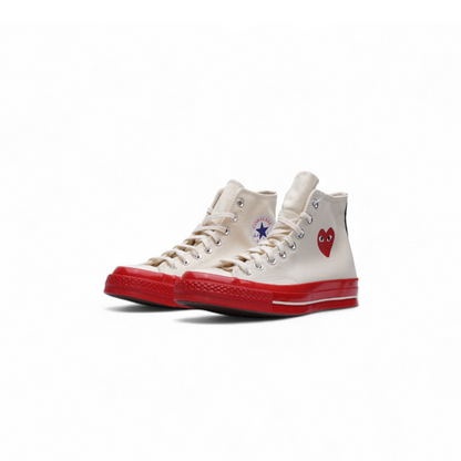 Converse Chuck Taylor All Star 70 Hi Comme des Garcons PLAY Egret Red Midsole