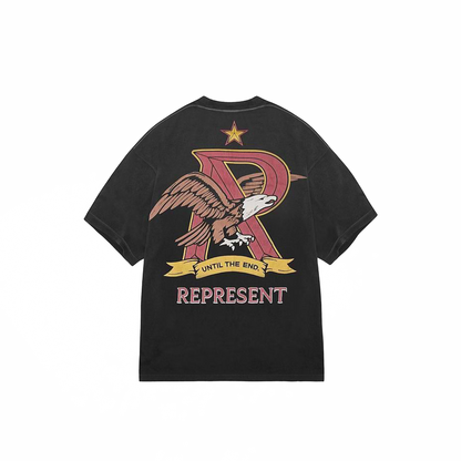 END. x Represent Eagles T-Shirt Stained Black