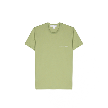 Comme Des Garçons Shirt Logo Print Cotton T-shirt Green