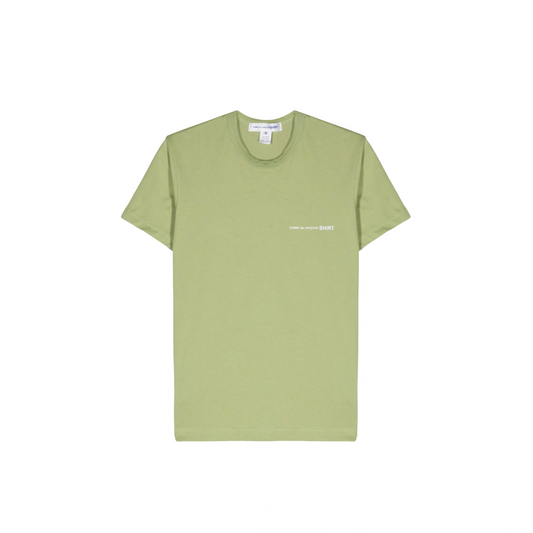 Comme Des Garçons Shirt Logo Print Cotton T-shirt Green