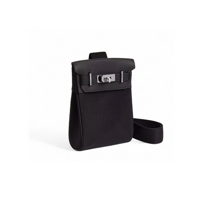 Hermès Hac à Dos PM in Bivouac Canvas & Swift Calfskin Black with Palladium Hardware