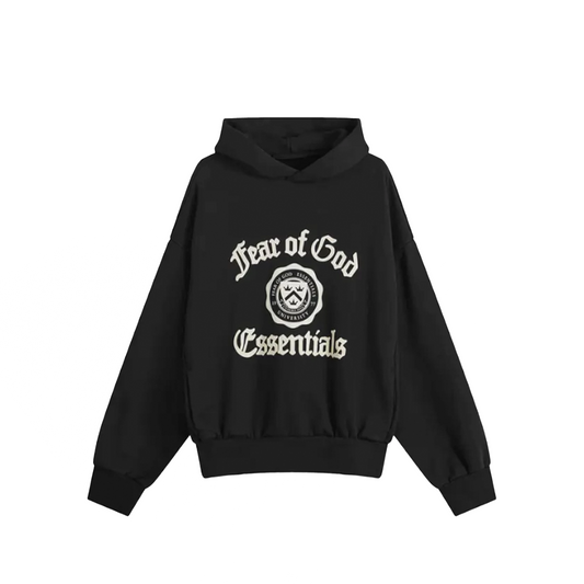 Fear of God Essentials Fleece Vintage Shrunken Hoodie Black