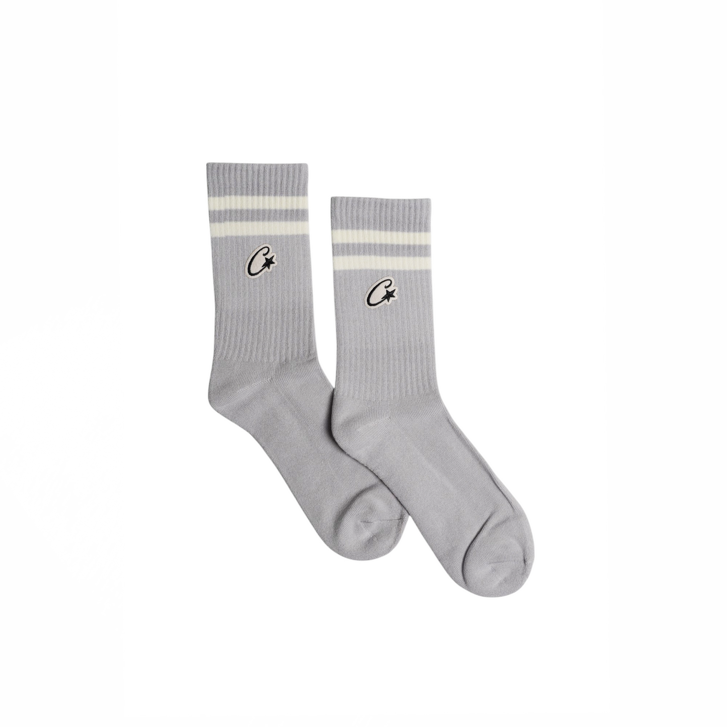 Corteiz Patch Socks Grey White