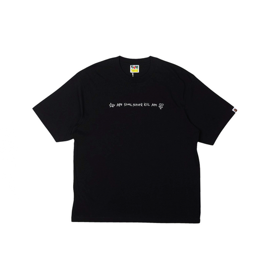 BAPE Hand Drawn Logo Relaxed Fit Tee Black