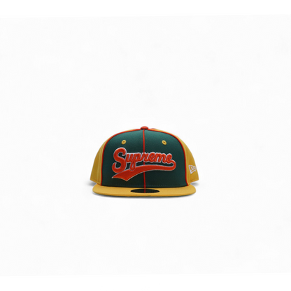 Supreme x New Era Piping Script Logo Cap Yellow