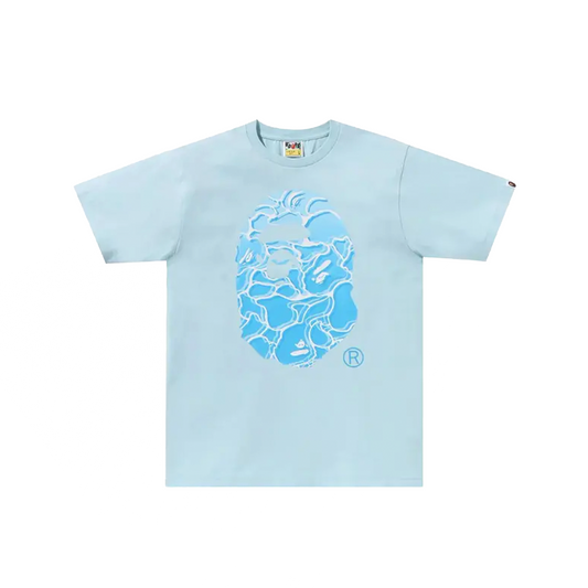 Bape ABC Sea Surface Camo Ape Head Tee Sax