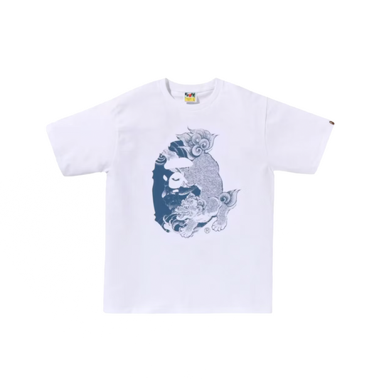 BAPE A Bathing Ape Japanese Tattoo Big Ape Head Tee White