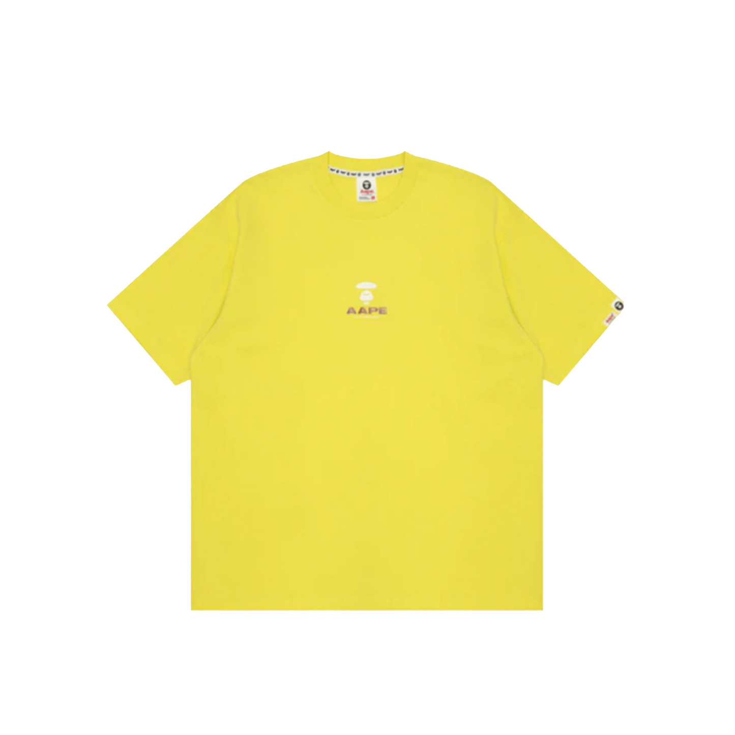 AAPE Moonface Holographic Printed Tee Yellow
