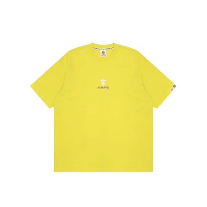 AAPE Moonface Holographic Printed Tee Yellow