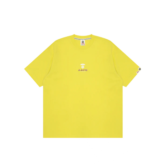 AAPE Moonface Holographic Printed Tee Yellow