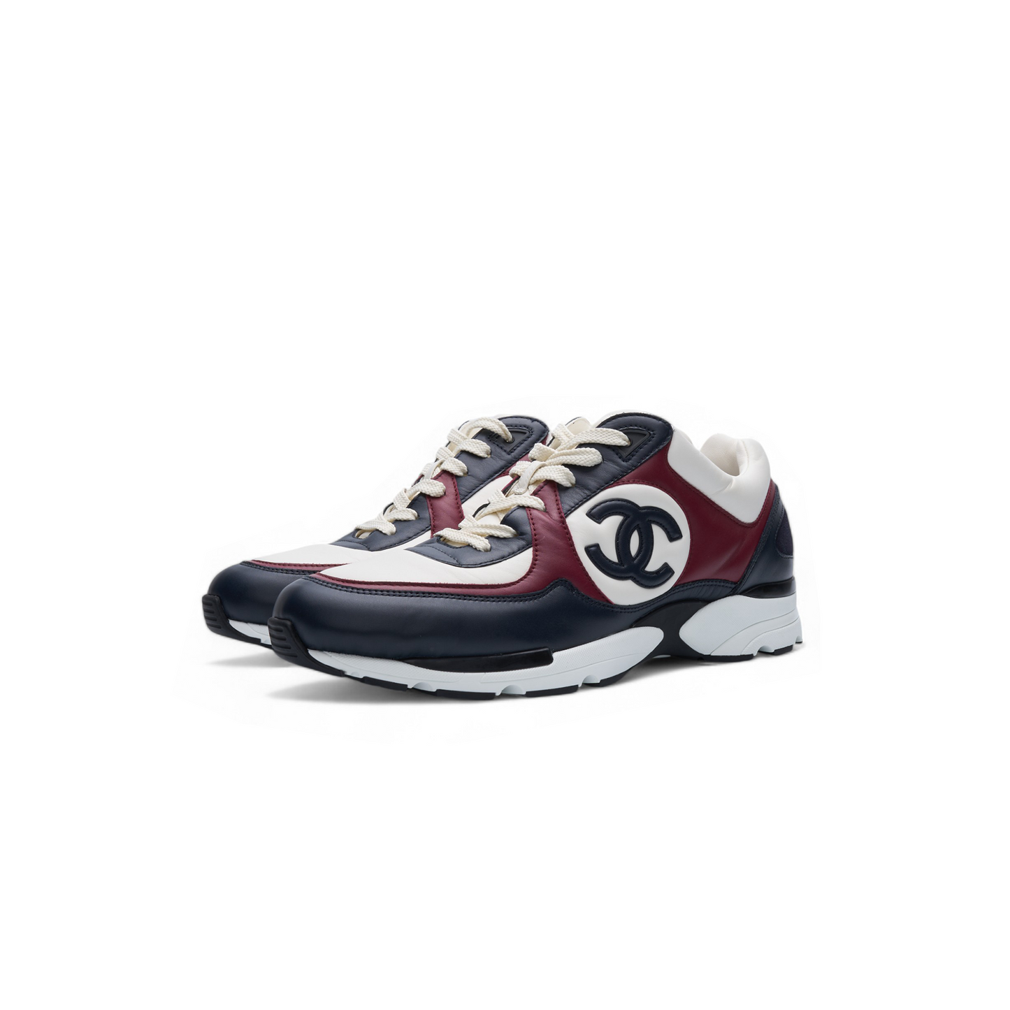 Chanel CC Leather Sneaker Red/Navy