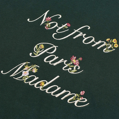 Drôle De Monsieur Presented by END. Embroidered Cotton Fleece Crew Sweat Green