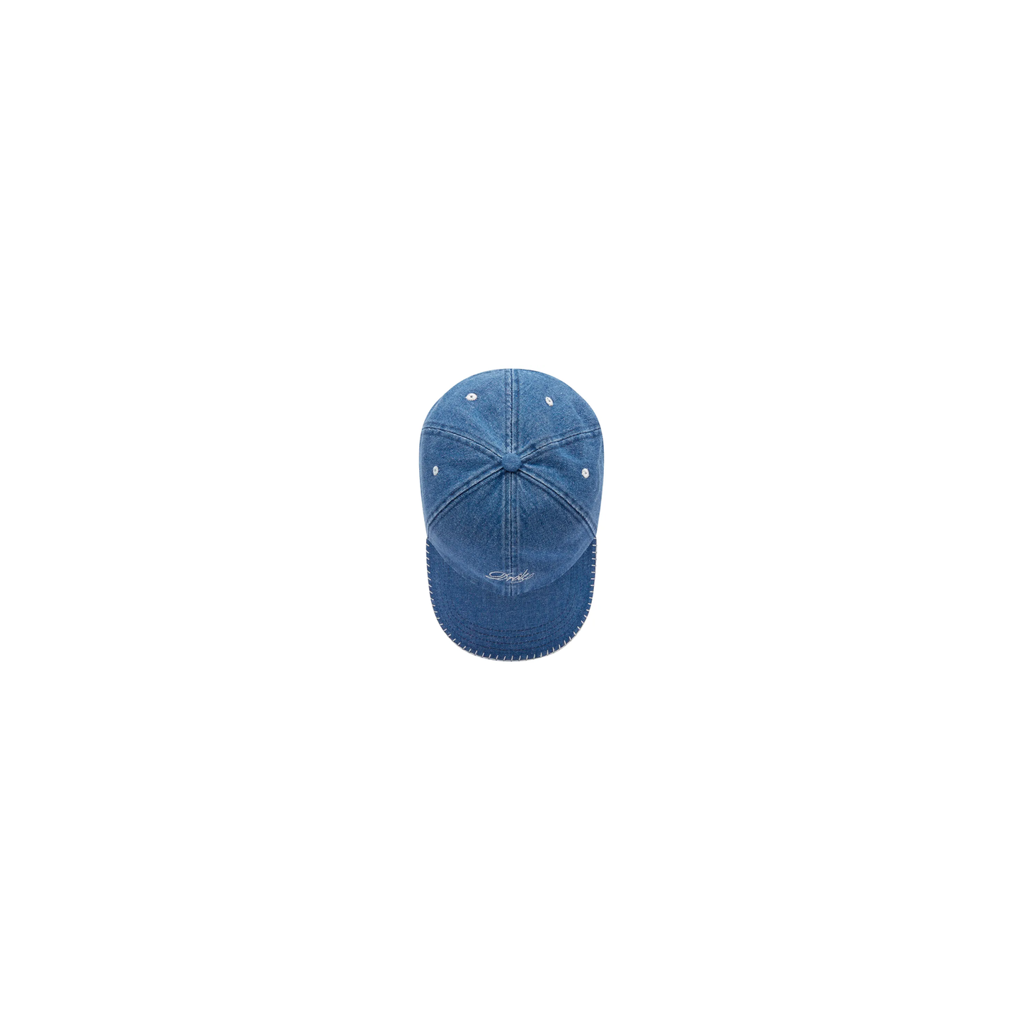 Drôle de Monsieur Embroiderd Logo Denim Cap Stone Washed