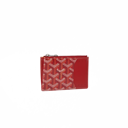 Goyard Bourbon Zipped Card Holder Red