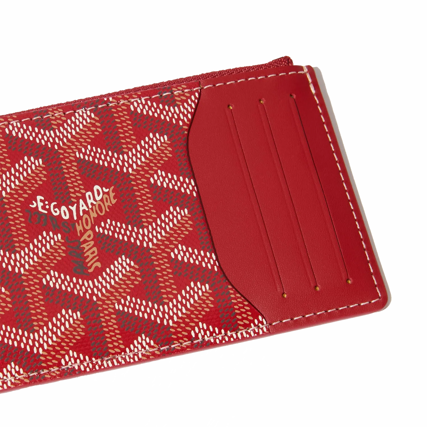 Goyard Bourbon Zipped Card Holder Red