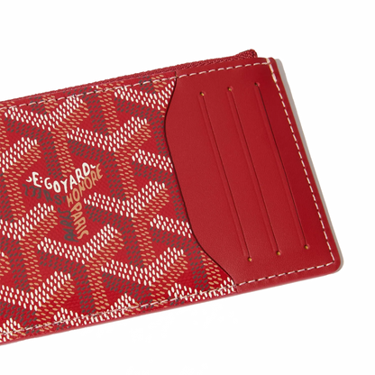 Goyard Bourbon Zipped Card Holder Red