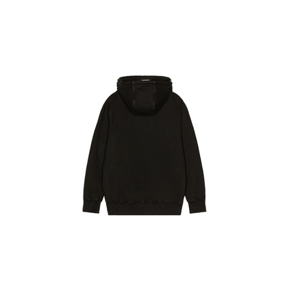 Moncler Garment Dye 1952 Logo Patch Cotton Hoodie Black