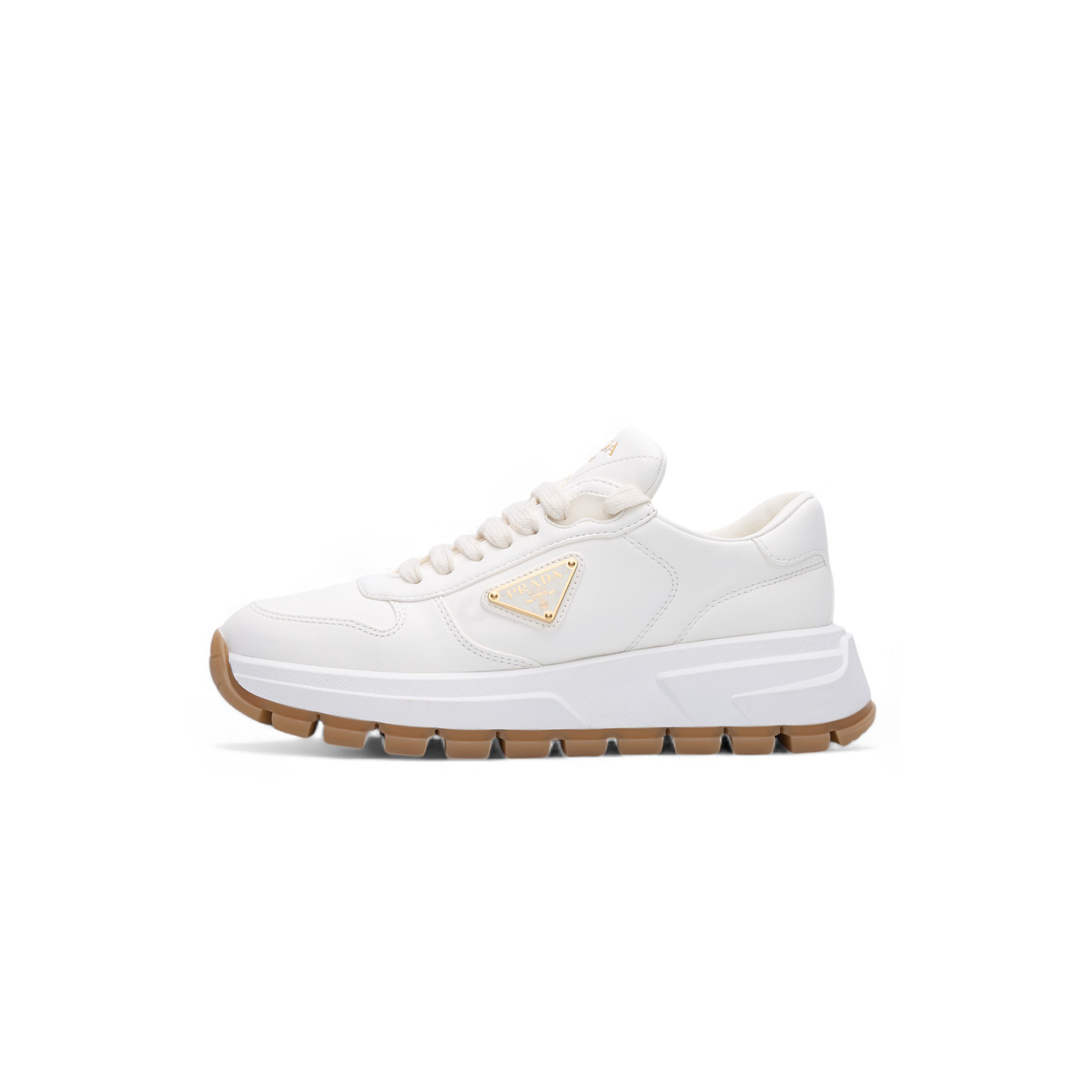Prada Prax 01 Leather Sneakers Ivory