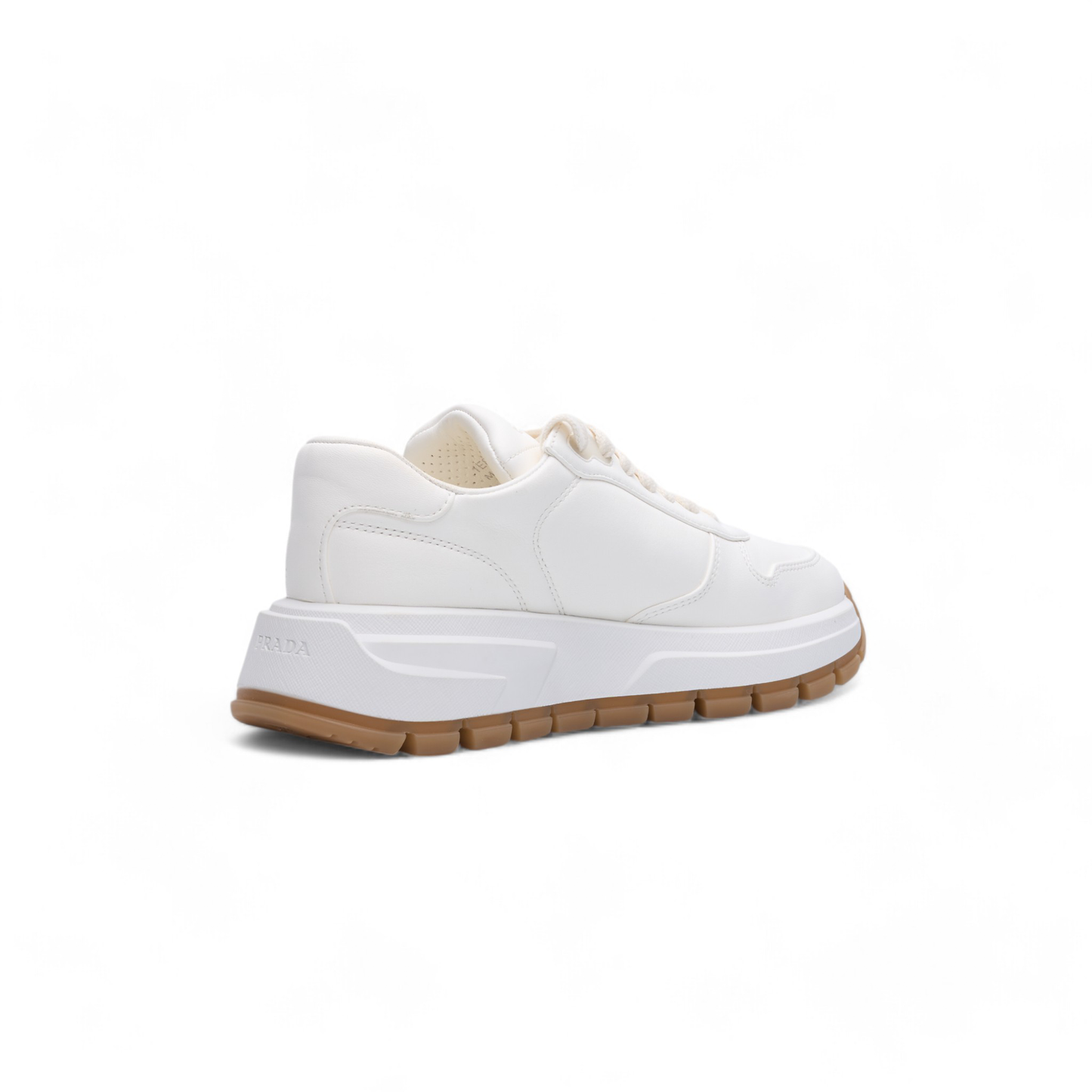 Prada Prax 01 Leather Sneakers Ivory