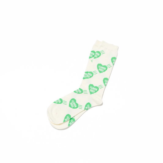 Human Made Heart Socks White Green